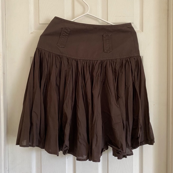 Y2K Cotton Short Skirt XS with Flounce, Pocket and Metal Details - Picture 4 of 10